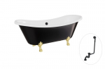 Vonia Besco Amelia B&W 190, Black/White+Gold, su sifonu su persipylimu Klik-klak Black