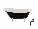 Vonia Besco Otylia B&W 170, Black/White+Chrome, su sifonu Klik-klak Black