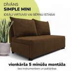 Dvivietis i&scaron;skleidžiamas sofos Simple Mini, Podrez, rudos spalvos