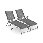 Patio Sulankstomi guoliavimo kėdės, 394&times;480 cmcm x 64&times;165&times;259 cmcm, Pilka