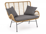IKARO XL natūrali/pilka lauko ratano sofa &ndash; Halmar