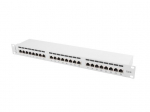 Patch panel 24 portai 1u 19" Cat.6 ekranuotas