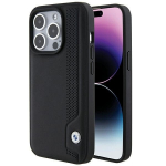 BMW odinis dėklas su mėlynais ta&scaron;keliais iPhone 15 Pro Max &ndash; juodas