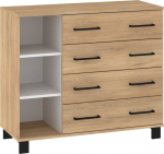 Komoda Meblocross 4SP, ruda/balta