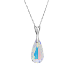 Sidabrinis kaklo papuo&scaron;alas moterims DiamondSky &bdquo;Rainbow Waterfall (Aurora Borealis)&ldquo; su Swarovski kristalais