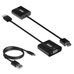 Club3D Adapter CAC-1302 HDMI 1.4 į VGA, 15pin D-sub 1, audio M/F, Micro USB maitinimo prievadas