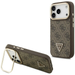 GUESS DĖKLAS 4G PU TRIA&Scaron;KINIS LOGOTIPAS IR STOVAS SU KAMERA, SKIRTAS &bdquo;MAGSAFE IPHONE 17 PRO&ldquo;