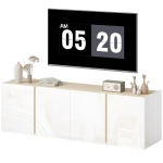 TV spintelė 65&Prime; televizoriui su lentynomis, balta