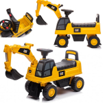 COIL važiuojamasis stūmiklis-vaik&scaron;čiotojas Ekskavatorius-krautuvas CAT 3in1 Žaislinis automobilis didelis automobilis vaikams