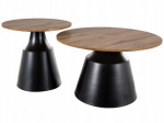Zestaw ław Itaka &ndash; modern round coffee table set, sand metal finish
