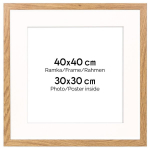 Nuotraukų rėmelis su passe-partout FRAMAI 40x40 cm Nuotraukų rėmelio dydis 30x30 cm ąžuolo spalvos rėmelis su &scaron;viesiu passe-partout