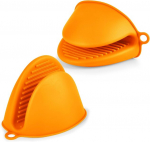 Silikoninės orkaitės pir&scaron;tinės, mažos, kar&scaron;čiui atsparios, 1 pora, oranžinės