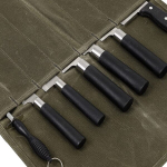 Peilių ritininis krep&scaron;ys, žalias, 7 skyreliai