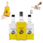 5x 500ml "bimberek" stiklinės butelės su "fala" dizainu