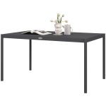 Sodo stalas Lauko stalas, atsparus atmosferos poveikiui, aliuminis, 145 x 90 x 74 cm, tamsiai pilkos spalvos