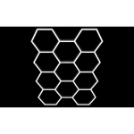 LED Hexagon garažo &scaron;viestuvas 368W, 6500K, 11 segmentų, 336&times;238 cm
