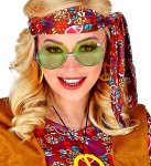 XL HIPPIE GLASSES WITH GREEN LENSES diam. 6 cm