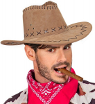 BROWN SUEDE LOOK COWBOY HAT