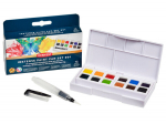 Akvareliniai dažų rinkinys Inktense Travel Set #01 12x1/2 kubelių+teptukas su indeliu vandeniui plastikinė dėžutė