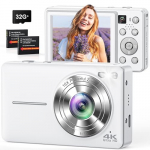 Skaitmeninis fotoaparatas 4K 64MP su automatiniu fokusavimu, 32GB