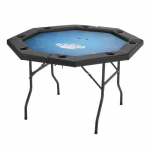 Pokerio stalas, 8 žaidėjų sulankstomas a&scaron;tuoniakampis stalas, 132.5x132.5x76.5 cm, juodas, metalinės kojos