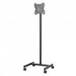 TV staliukas, Riedantis mobilus TV stovas 47x42x136,5 cm, Juodas, Reguliuojamas