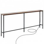 Konsolinis stalas, 180x20x80 cm, rudas, metalinis rėmas