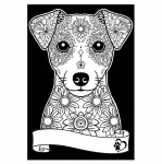 Colorvelvet A4 velvet coloring book - Jack Russell Terrier