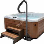 Kar&scaron;to kubilo turėklas, 360&deg; pasukamas SPA &scaron;oninis turėklas, 89-145 cm, atsparus rūdims aliuminis, 272 kg.