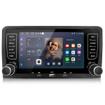 automagnetola radijas junsun audi a3 s3 8p 2003-2013 gps navigacija usb wifi bluetooth carplay fm vairo valdymo funkcija