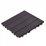 Terasos plytelės, 36 vnt., 30x30x2 cm, tamsiai rudos, plastikinės lauko grindys