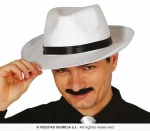 Baltas "gangsterio" skrybėlaitė retro stiliaus
