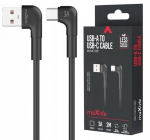 Maxlife Usb-c 2m 3a Kampinis 90&deg; Greito Įkrovimo Kabelis