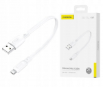 Micro Usb kabelis 0.25m 2.1a baltas, trumpas įkrovimo laidas