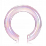 Opalizuojantis rožinis stiklinis auskaras-tunelis 8 mm