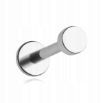 Titano Labret Auskaras su Disku, Sidabrinis, 1.2/8/4 mm