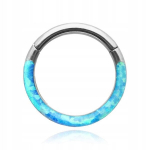 Titano Clicker auskaras - opal mėlynas 1.2/8 mm