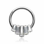Titano Clicker Auskaras su Cirkoniais 1.2/8 mm