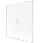 Vonios sienelė Mexen Velar Duo, 140 x 150 cm, White/matinis stiklas