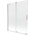 Vonios sienelė Mexen Velar, 140 x 150 cm, Brushed nickel/Transparent