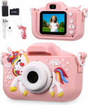 Skaitmeninis fotoaparatas Skaitmeninis fotoaparatas, 1080p, su 64GB kortele, rožinis