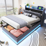Vaiki&scaron;ka mink&scaron;ta lova su LED ir USB bei daiktadėže 90x200cm 1 vnt