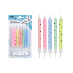 Torto žvakutės Pastel Dots, 8 vnt. &ndash; eleganti&scaron;kos, pastelinių spalvų