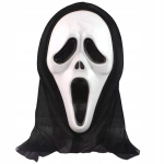 Baisi Helovino Klyksmo Kaukė Su Gobtuvu Ghostface Universalus Dydis Balta/Juoda