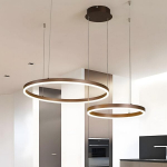 Modernus Led Sietynas Yyutluo 2 Žiedai 40+60 Cm Ruda