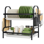 Dviejų lygių indų džiovyklė, juoda, 42 cm