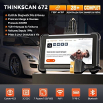 OBD2 skaitytuvas - THINKCAR - ThinkScan 672 - 7 colių ekranas 1024x600 - 28 atstatymai - Dviejų krypčių CANFD
