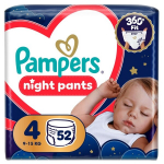 Pampers Night Pants Sauskelnės-Kelnaitės, 4, 52 vnt.