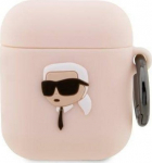 Karl Lagerfeld AirPods 1/2 silikoninis dėklas &ndash; rožinis