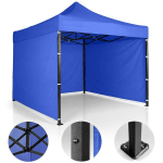 Sodo paviljonas su 3 sienomis, 3 x 3 m, mėlynas, Plonos
